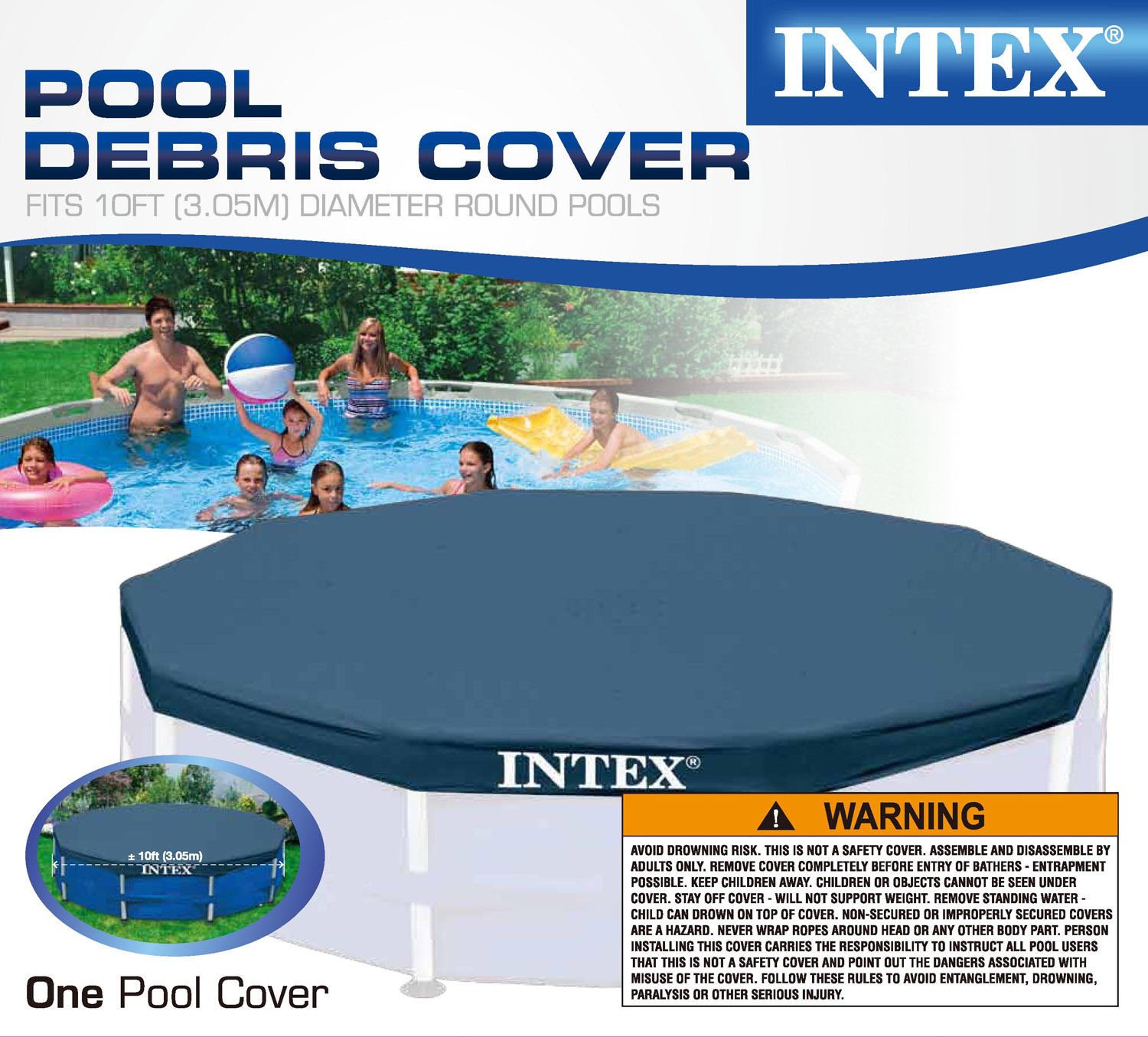 Intex 10' ft Round Diameter Swimming Pool Debris Cover