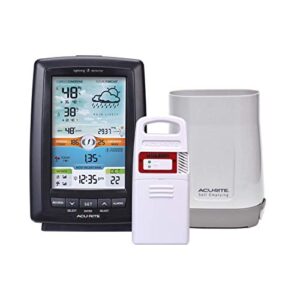 acurite weather station rain gauge, lightning detector, color display