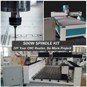 CNC Spindle, MYSWEETY 500W Air Cooled 0.5kw Milling Motor and Spindle Speed Power Converter and 52mm Clamp and 13pcs ER11 Collet for DIY Engraving