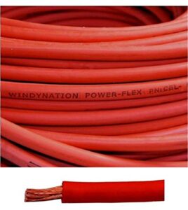 6 gauge 6 awg 25 feet red welding battery pure copper flexible cable wire - car, inverter, rv, solar by windynation