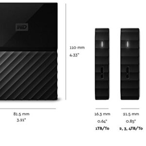 WD 2TB Black My Passport  Portable External Hard Drive - USB 3.0 - WDBYFT0020BBK-WESN