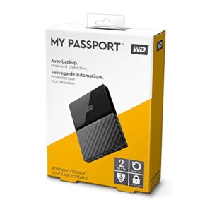 WD 2TB Black My Passport  Portable External Hard Drive - USB 3.0 - WDBYFT0020BBK-WESN