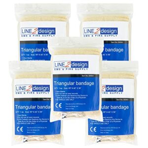 line2design triangular bandage - first aid bandage wound dressing fracture fixation emergency 5pk