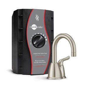 insinkerator h-hot150sn-ss instant hot water dispenser system with stainless steel tank, satin nickel