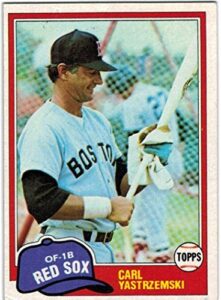 1981 topps boston red sox team set with yaz - carlton fisk - jim rice - eckersley - 28 mlb cards