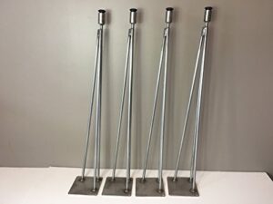 set of (4) 3 rod leveling hairpin legs, very strong,and can be used with wheel casters for mobility,made in the usa