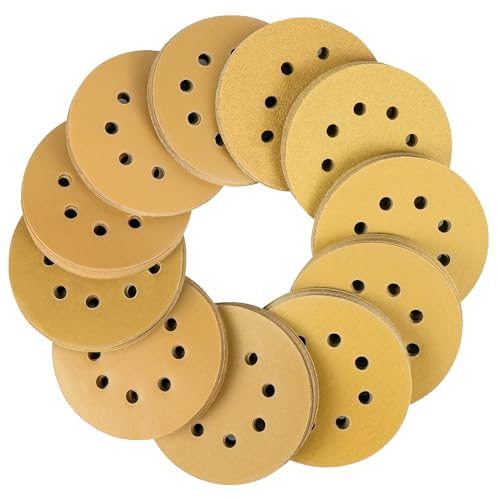 LotFancy Sanding Disc, 5 Inch 8 Hole, 110PCS 60 80 120 150 180 220 320 400 600 800 1000 Grit Sandpaper Assortment, Hook and Loop Sand Paper, Random Orbital Sander Pads