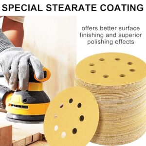 LotFancy Sanding Disc, 5 Inch 8 Hole, 110PCS 60 80 120 150 180 220 320 400 600 800 1000 Grit Sandpaper Assortment, Hook and Loop Sand Paper, Random Orbital Sander Pads