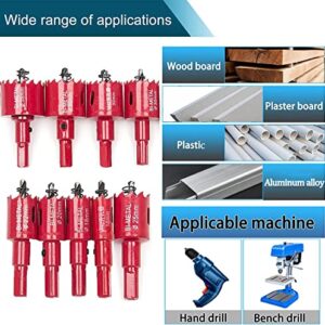 M42 HSS Hole Saw Set, Ankoow 9Pcs 16-38mm Heavy Duty Hole Saw Tooth Cutting Opener Drill Bit for Wood Aluminum Iron Sheet Pipe Plastic