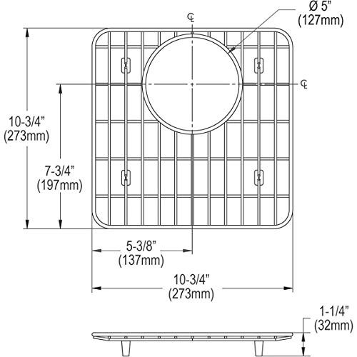 Elkay LKOBG1616SS Bottom Grid, Stainless Steel