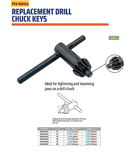 HHIP 3070-0049 0.312" Pilot Drill Chuck Key, Fits HHIP 1/2" and HHIP 5/8" Chucks and Only Other Brand Chucks That Accept a Key with a 0.312" Pilot