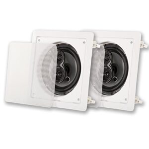 acoustic audio by goldwood csi63s in wall/ceiling 6.5" speaker pair 3 way home theater speakers, white
