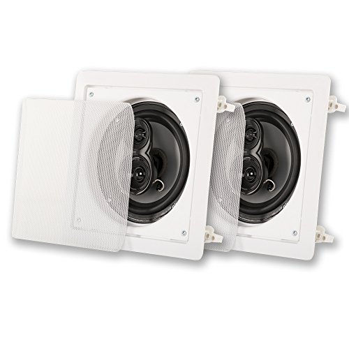 Acoustic Audio by Goldwood CSi63S in Wall/Ceiling 6.5" Speaker Pair 3 Way Home Theater Speakers, White