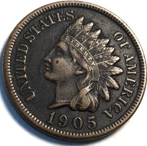 1905 p indian head cent penny seller extremely fine