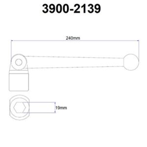 HHIP 3900-2139 Replacement Vise Handle, 3/4" Hex Hub