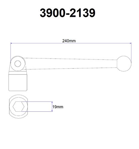 HHIP 3900-2139 Replacement Vise Handle, 3/4" Hex Hub