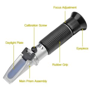 aichose Brix Refractometer with ATC, Dual Scale - Specific Gravity & Brix, Hydrometer in Wine Making and Beer Brewing, Homebrew Kit