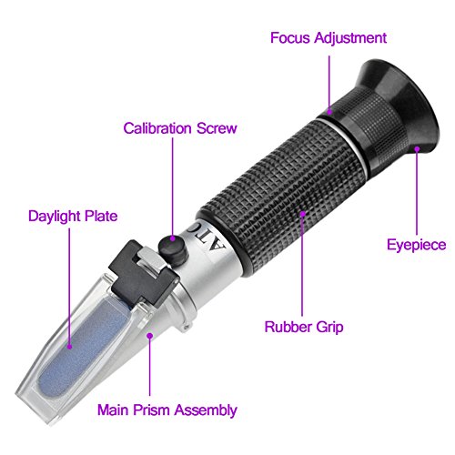 Brix Refractometer with ATC, Brix 0-32, Hydrometer in Wine Making, Homebrew Kit (0~32%)