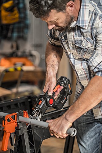Worx 20V AXIS 2-in-1 Cordless Reciprocating Saw & Jig Saw, Orbital Cutting Reciprocating Saw, Pivoting Head Jigsaw Tool with Tool-Free Blade Change, Power Share WX550L – Battery & Charger Included