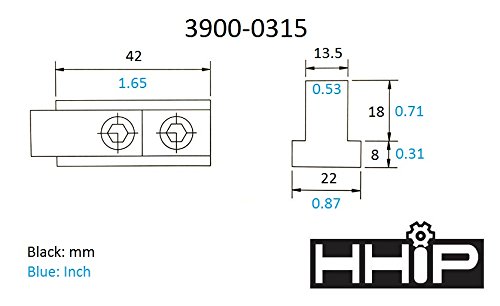 HHIP 3900-0315 Pro-Series 4 Piece 1/2" T-Slot Clamping Nut Kit