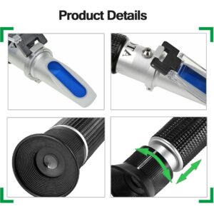 Honey Refractometer for Honey Moisture, Brix and Baume, 3-in-1 Uses, 58-90% Brix Scale Range Honey Moisture Tester, with ATC, Ideal for Honey, Maple Syrup, and Molasses, Bee Keeping Supplies