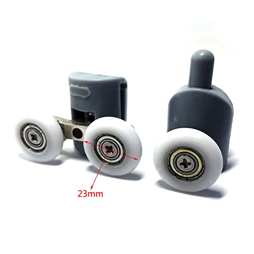 8PCS x Shower Door Rollers(4xTop + 4xBottom),Roller diameter 19 /22/23/25/27mm, For the Bathroom Pan Glass Sliding Door Pulleys/Runners/Wheels,Strong Load-bearing Capacity, Ultra-quiet,CY902AB-8PCS