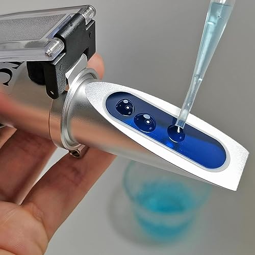 Refractometer for Grape Wine Brewing, Measuring Sugar Content in Original Grape Juice and Predicting The Wine Alcohol Degree, Dual Scale of 0-40% Brix & 0-25% vol Alcohol, Wine Making Kit