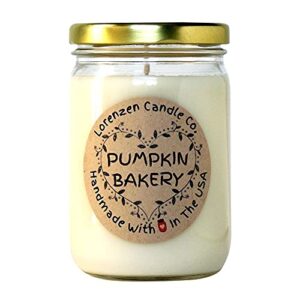 pumpkin bakery soy candle, 12oz | handmade in the usa with 100% soy wax