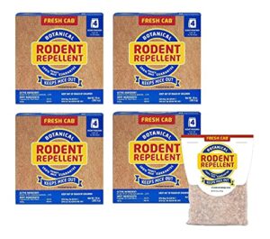 fresh cab fc6 botanical rodent repellent keeps mice and rats out, federal epa registered for use indoors and in enclosed spaces, 2.5 ounce x 4 scent pouches x 4 pack (total 16 pouches)
