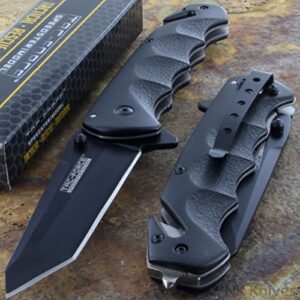 meselected tac-force black tanto blade spring assisted tactical folding pocket knife