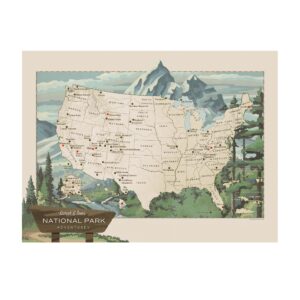 Personalized National Parks Push Pin Map - USA National Parks Travel Map