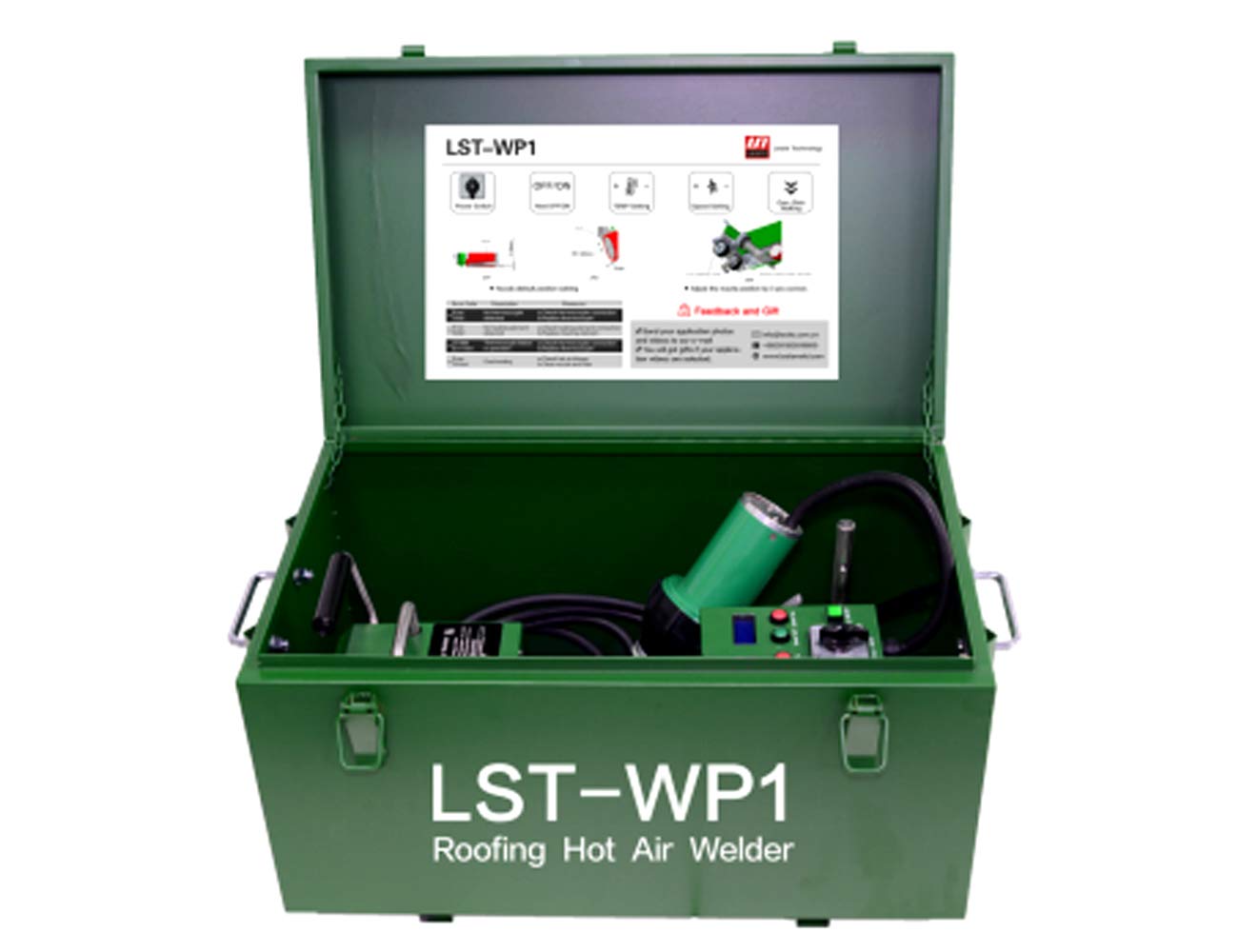 PVC TPO Roofing Hot Air Welder Roof Welding Machine with 40 mm Overlap Welding Nozzle Lesite LST-WP1