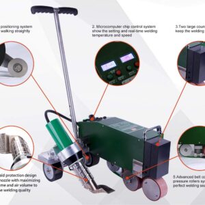 PVC TPO Roofing Hot Air Welder Roof Welding Machine with 40 mm Overlap Welding Nozzle Lesite LST-WP1