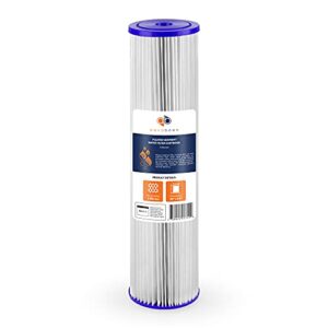 aquaboon 1 micron 20" x 4.5" pleated sediment water filter replacement cartridge | whole house sediment filtration | compatible with ecp5-bb, ap810-2, hdc3001, cp5-bb, spc-45-1005, ecp1-20bb, 1-pack