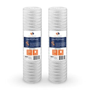 aquaboon 1 micron 20" x 4.5" string wound sediment water filter cartridge | whole house sediment filtration | compatible with pc40-20, wp1bb20p, 355222-45, wpp-45200-01, wpp-45200-01, 84650, 2-pack