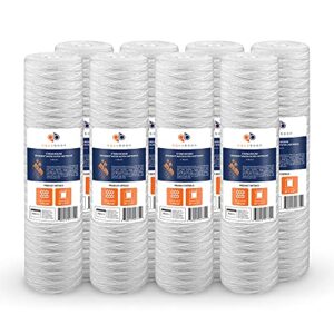 aquaboon 1 micron 20" x 4.5" string wound sediment water filter cartridge | whole house sediment filtration | compatible with pc40-20, wp1bb20p, 355222-45, wpp-45200-01, wpp-45200-01, 84650, 8-pack