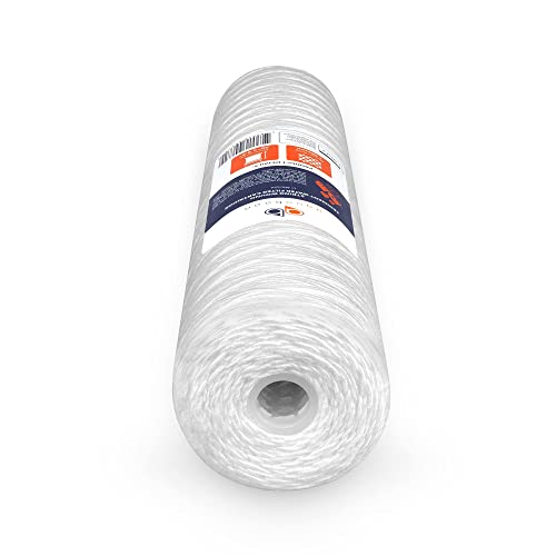 Aquaboon 1 Micron 20" x 4.5" String Wound Sediment Water Filter Cartridge | Whole House Sediment Filtration | Compatible with PC40-20, WP1BB20P, 355222-45, WPP-45200-01, WPP-45200-01, 84650, 8-Pack