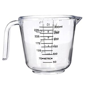 300ml clear plastic measuring baking cups handle pour spout container