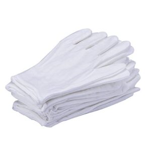 lasenersm 12pcs/6 pairs 8.27 inches white cotton gloves work gloves one size