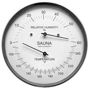 fischer sauna thermometer (°fahrenheit) & hygrometer 5.1 inches, 194-01f - made in germany