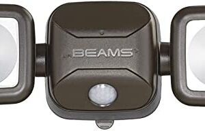 Beams MB3000 High Performance 500 Lumen Wireless Battery Powered Motion Sensing LED Dual Head Security Spotlight, Brown, 1-Pack