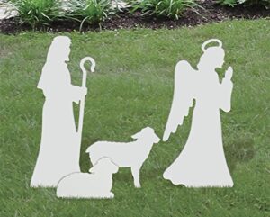 frontyard originals all-weather angel-shepherd-sheep medium nativity add-on, waterproof, made in usa, 29 inches tall, durable material, simple assembly, easy storage, yard nativity add-on set.