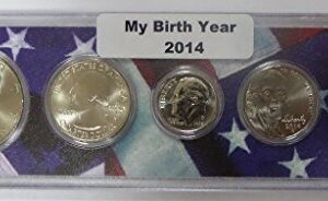 2014-5 Coin Birth Year Set in American Flag Holder Collection Seller Uncirculated