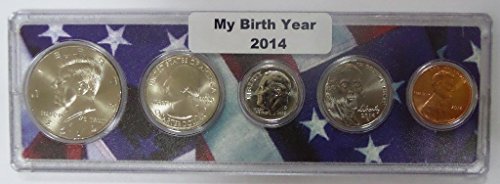 2014-5 Coin Birth Year Set in American Flag Holder Collection Seller Uncirculated