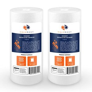 aquaboon 2-pack of 1 micron 10" x 4.5" sediment water filter replacement cartridge | whole house sediment filtration | compatible with w15-pr, hd-950, wfhd13001b, gxwh35f, gxwh30c, hf45-10blbk10pr