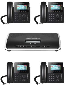 grandstream ucm6204 ip pbx with 4 fxo + gxp2170 4-units ip phone