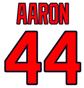 hank aaron atlanta braves jersey number kit, authentic home jersey any name or number available