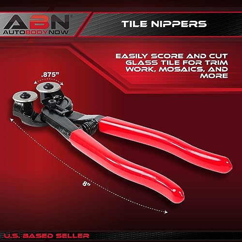 ABN Glass & Ceramic Tile Nippers, Premium Carbide Cutting Wheels and Comfort Grip Handle