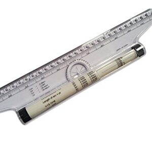 Actopus 12-Inch Plastic Parallel Rolling Ruler 30cm for Architects, Students