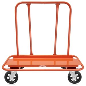 gyptool heavy duty drywall sheet cart & panel dolly with 4 swivel wheels - orange